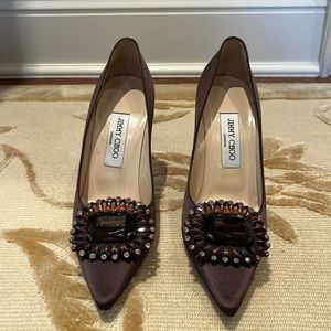 Brown Jimmy choo pumps.